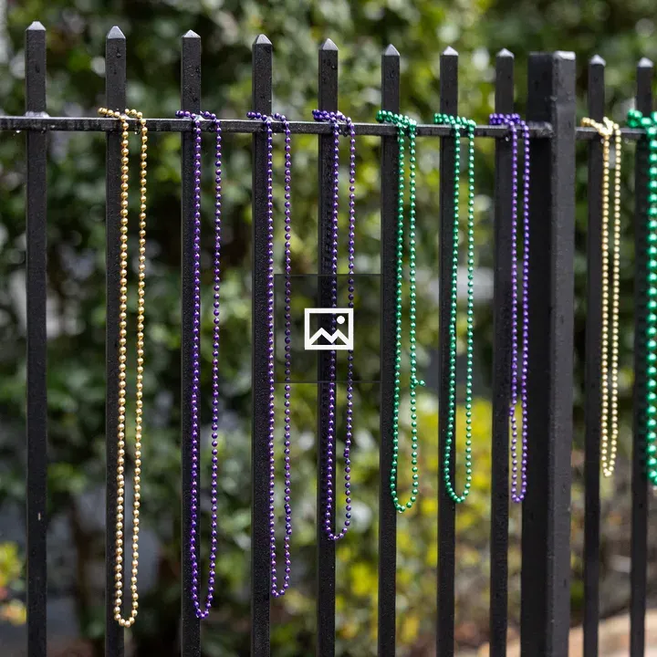 Colorful Beads on Fence