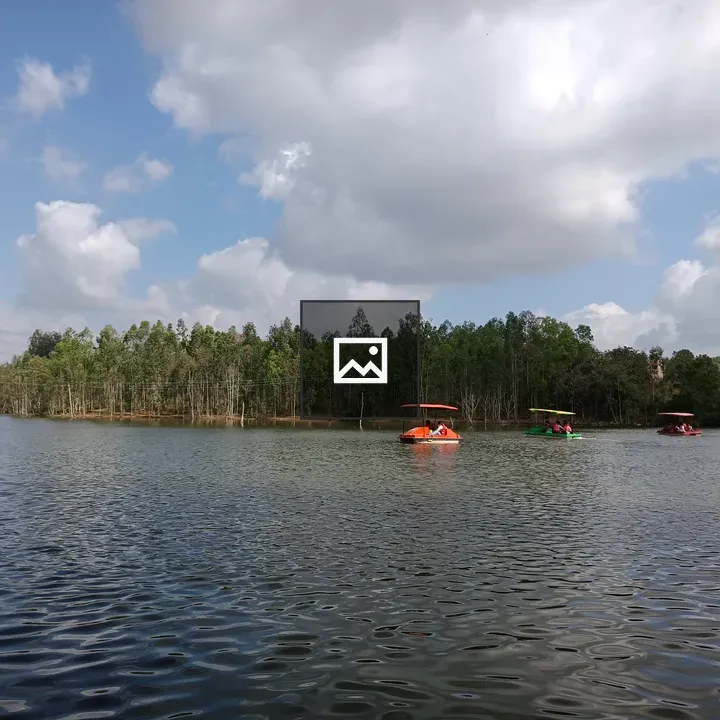 People on a watercraft on a lake