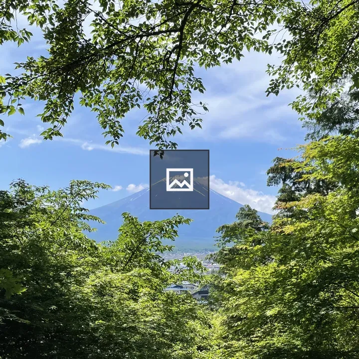 Mount Fuji Peeking Through Forest