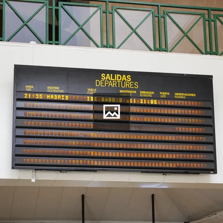 Departures panel at airport