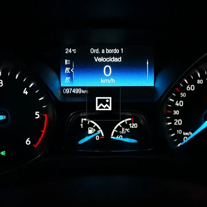 Car dashboard with indicator lights