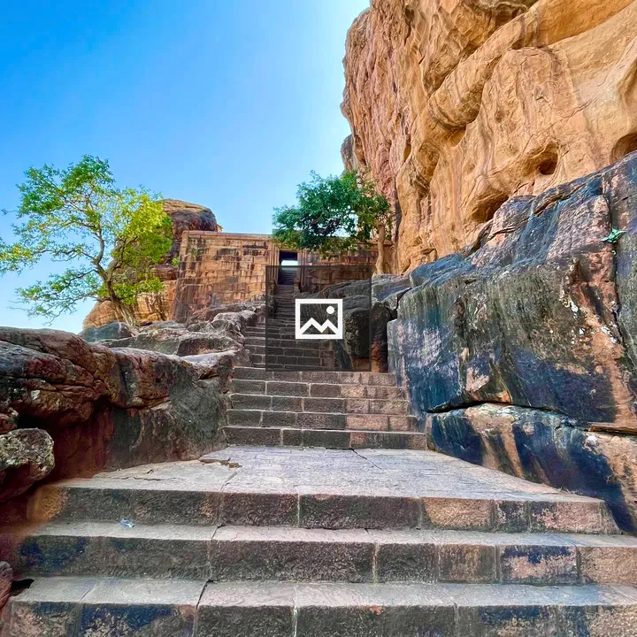 Staircase to Badami Temple Cave Fourth
