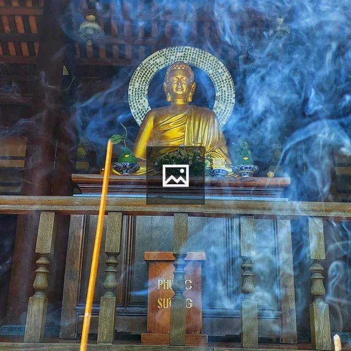 Buddha with Incense Background