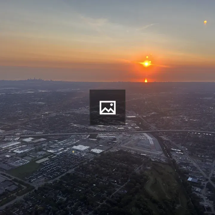 Sunrise over Lake Michigan from Plane