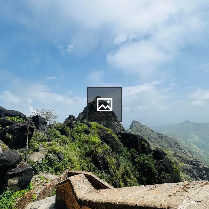 Stone path to temple peak