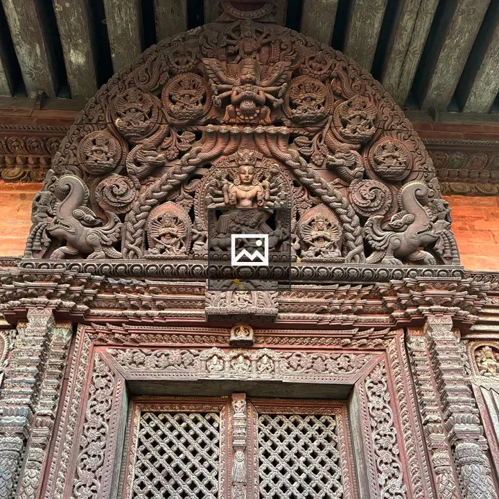 Ornate temple wood carving