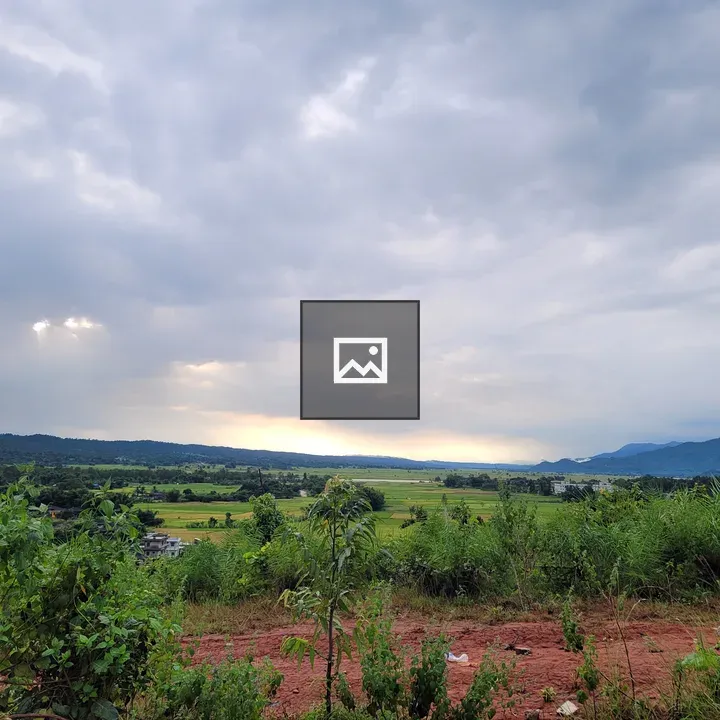 Scenic landscape with green fields