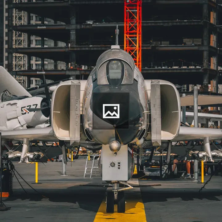 Front view of F-4 Phantom II on USS Midway