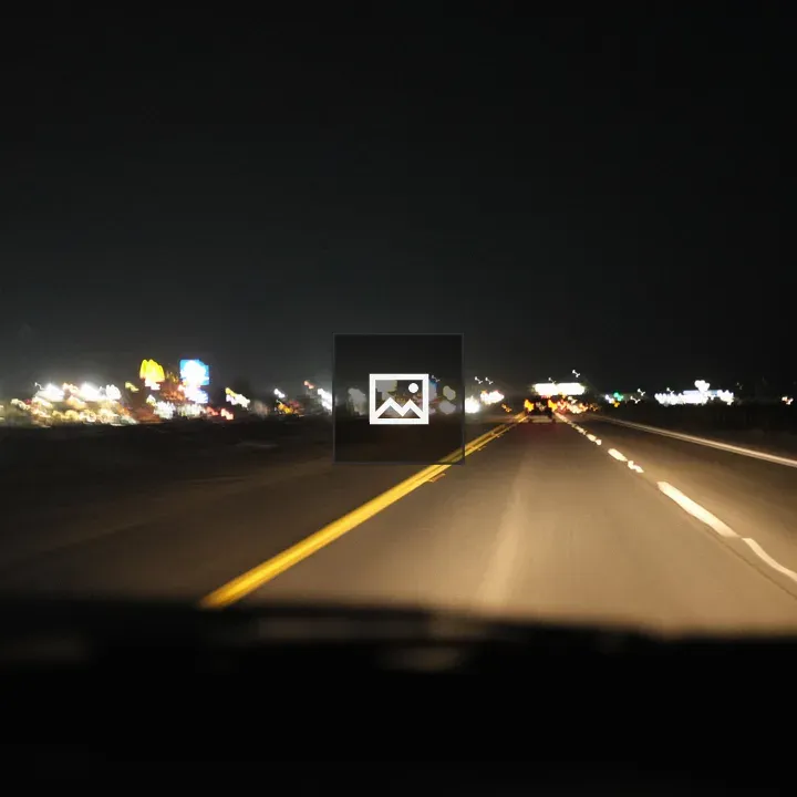 Driving at Night at Rest Stop