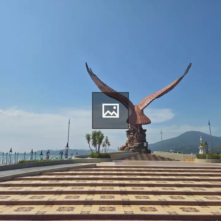 Eagle sculpture with wings spread