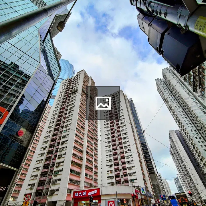Hong Kong Street Scene with High-Rises
