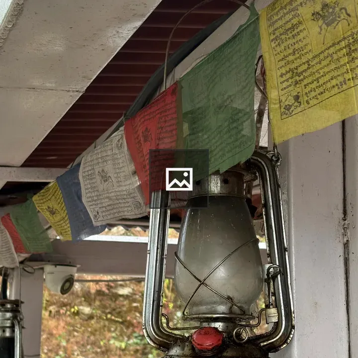 Lantern with Prayer Flags