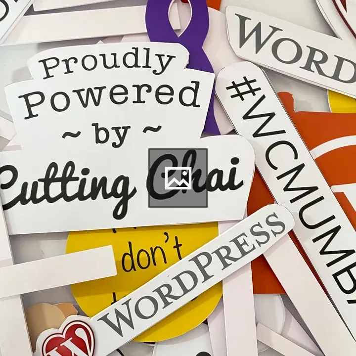Props on Table at WordCamp Mumbai