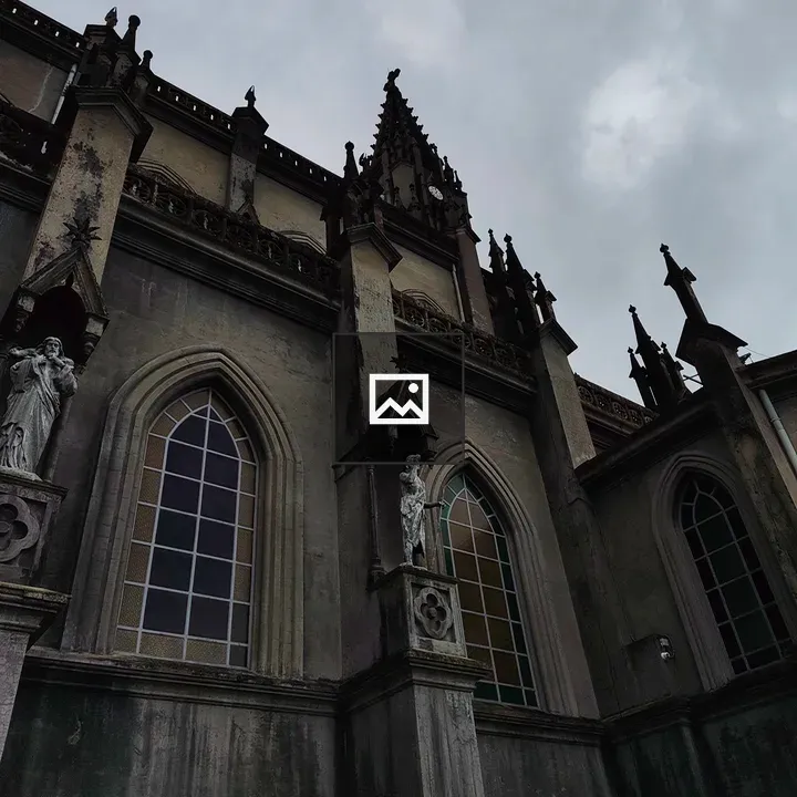 Aged Gothic church facade