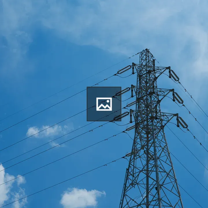 Tall steel transmission tower