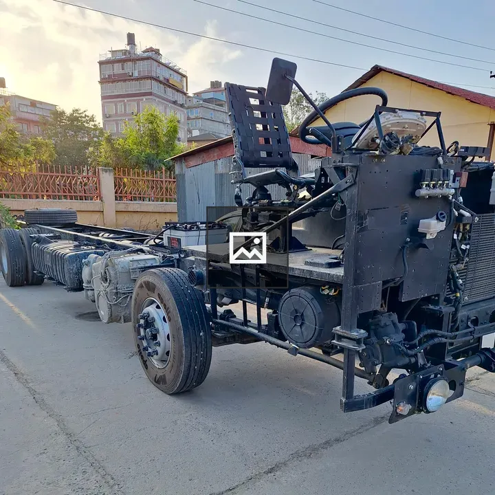 Heavy vehicle chassis outdoors