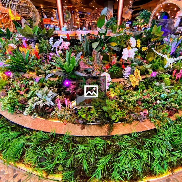 Circular flower display at Iconsiam
