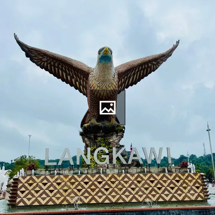 Eagle Statue with Langkawi Sign