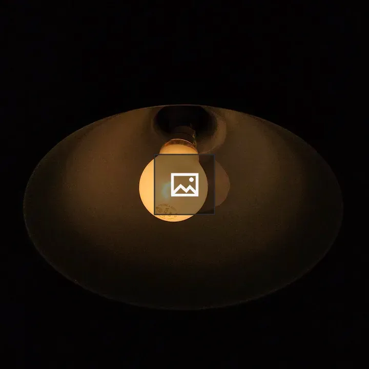 Warm bulb inside lampshade