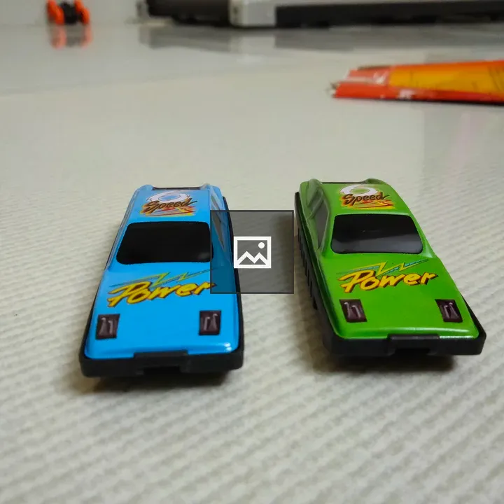Toy cars on display