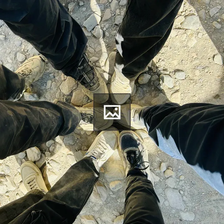Sneakers arranged in a circle