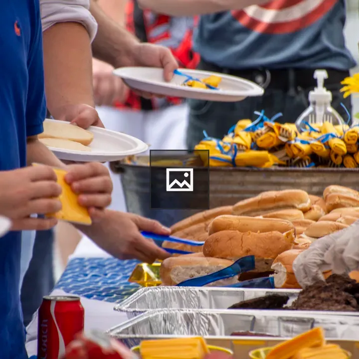 Hot dogs and hamburgers cookout