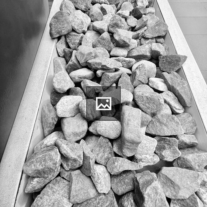 Planter with gray rocks