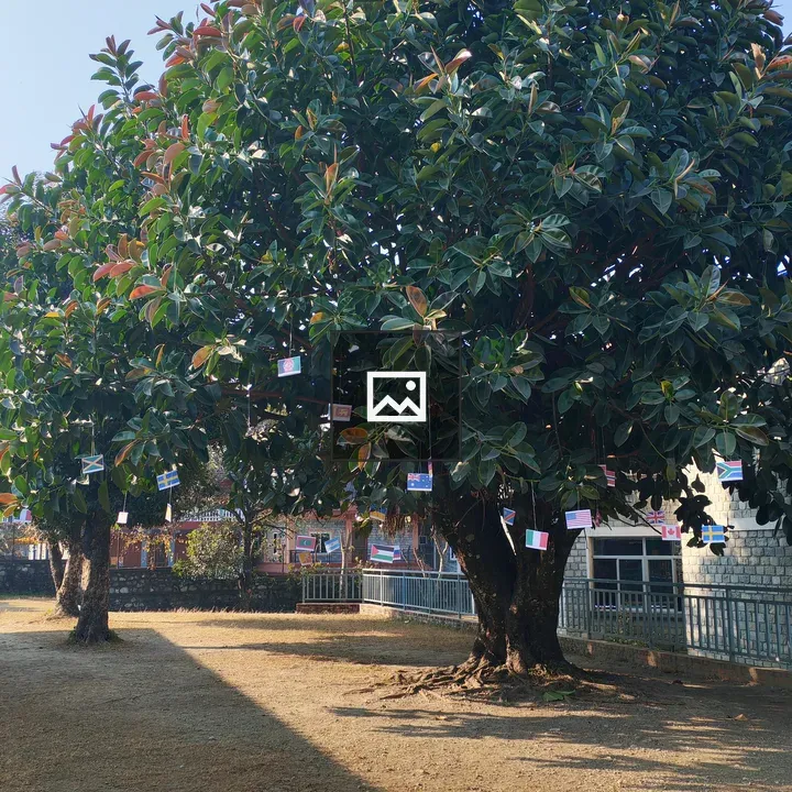Tree with Flags and Leaves