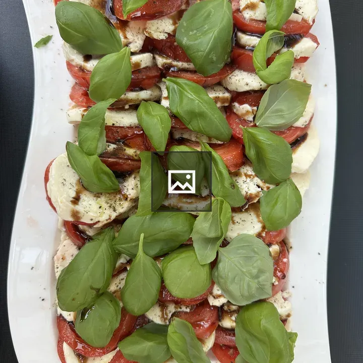 Caprese Salad on White Platter
