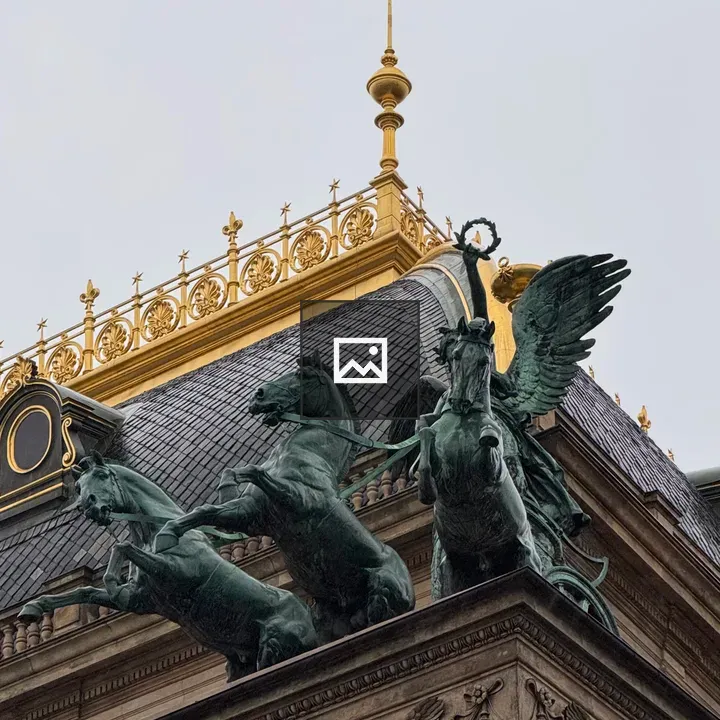 Decorative architectural pediment with sculptures