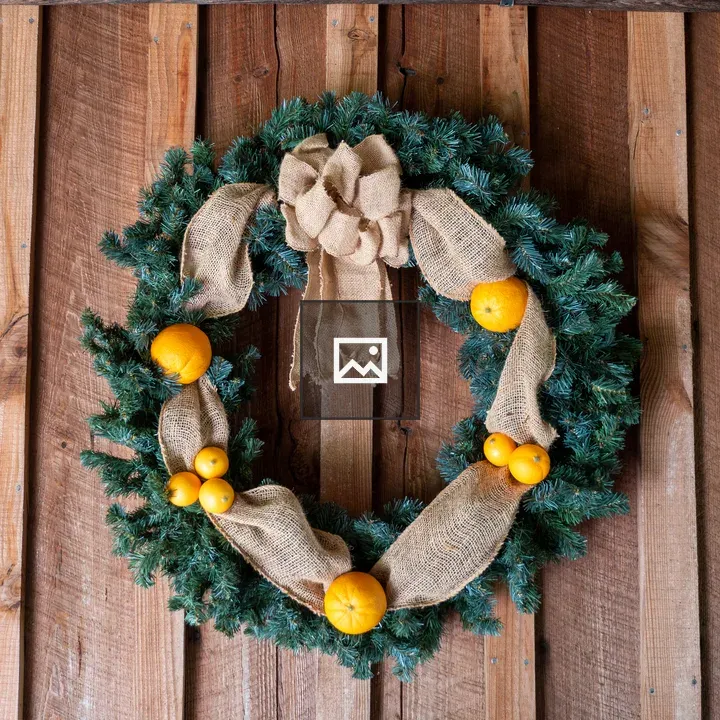 Christmas wreath on wall