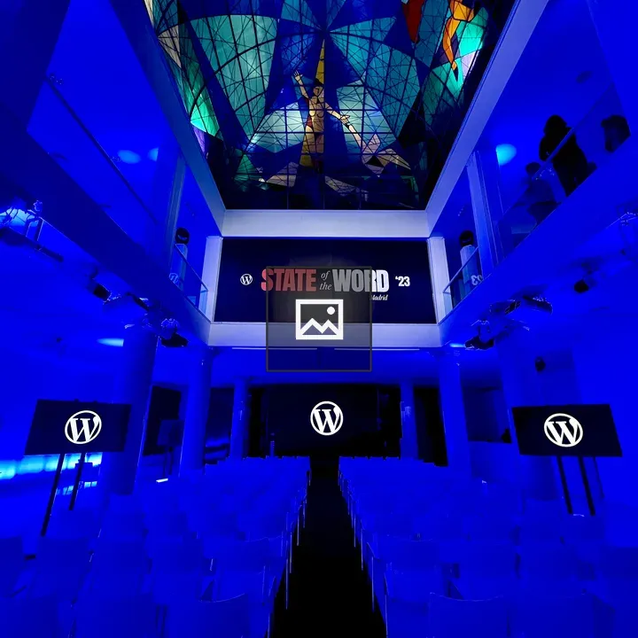 Venue interior for WordPress event Madrid