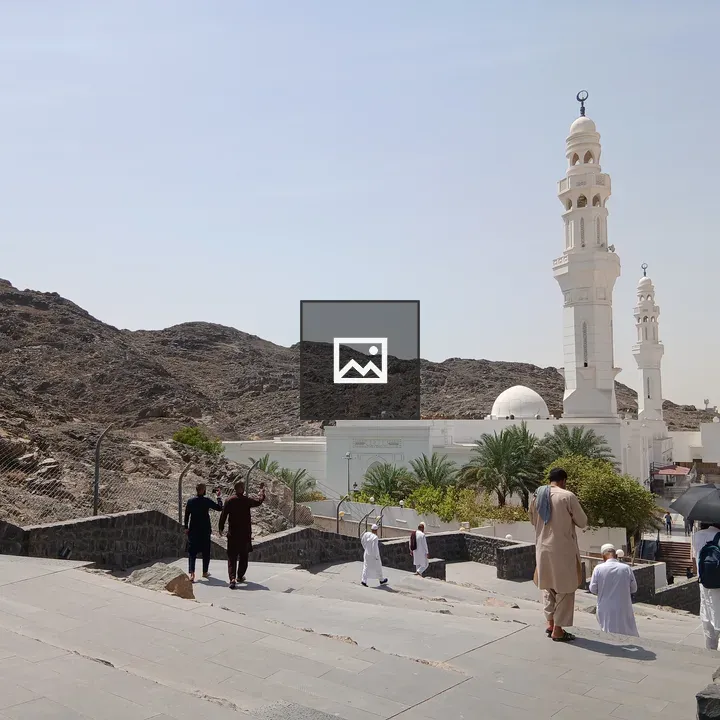 Mosque near rocky hills