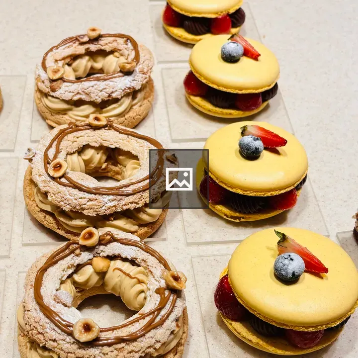 Assorted pastries display