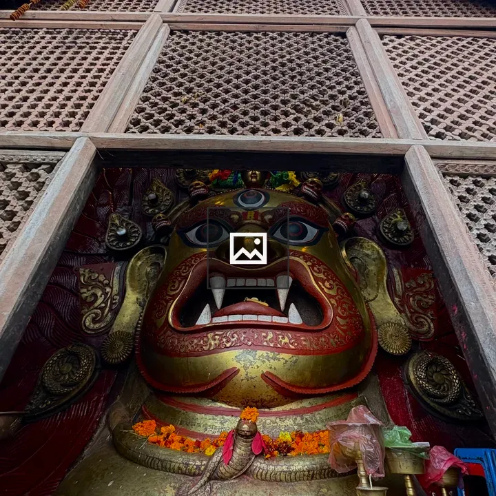 Giant golden Shweta Bhairab mask