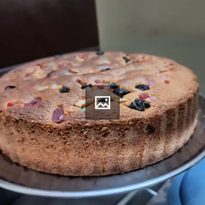 Round Cake on Silver Plate