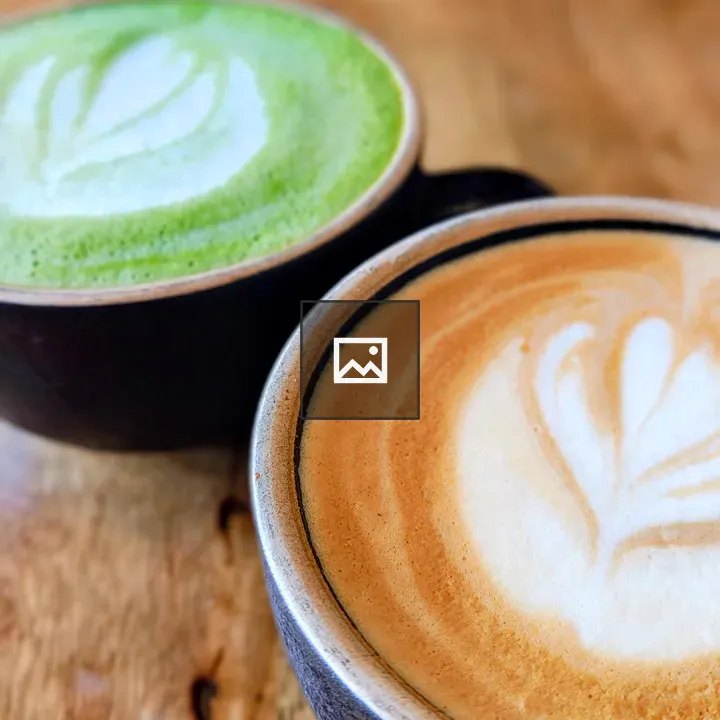 Cup of coffee and matcha