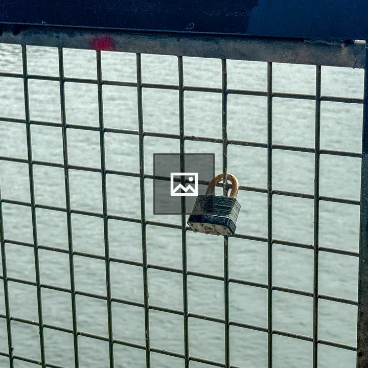 Padlock on Bridge Fence
