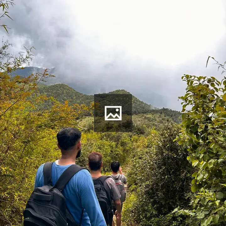 Hikers on a mountain route
