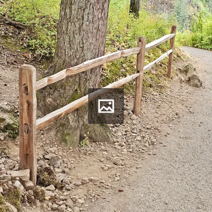 Wooden Fence by Hiking Path