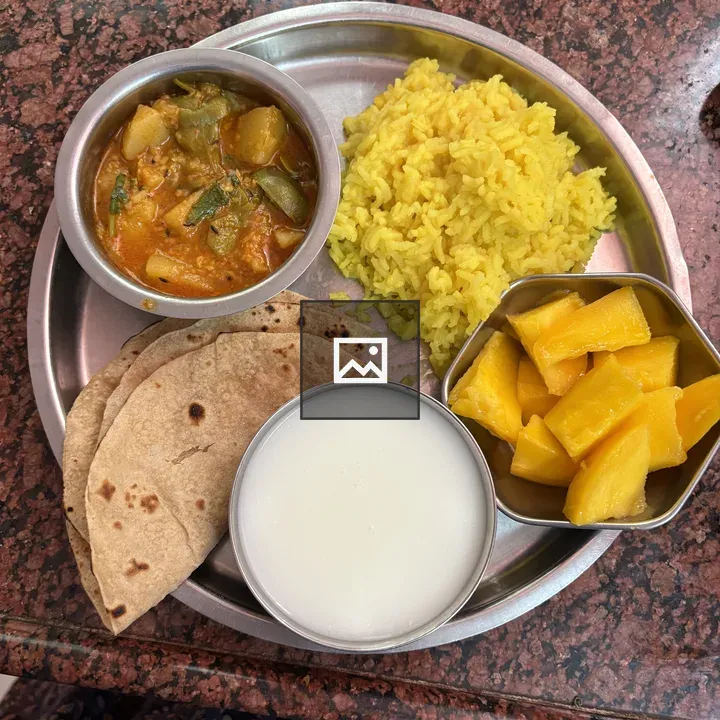 Indian Dishes on Stainless Plate