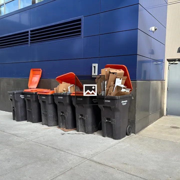 Recycle bins with cardboard