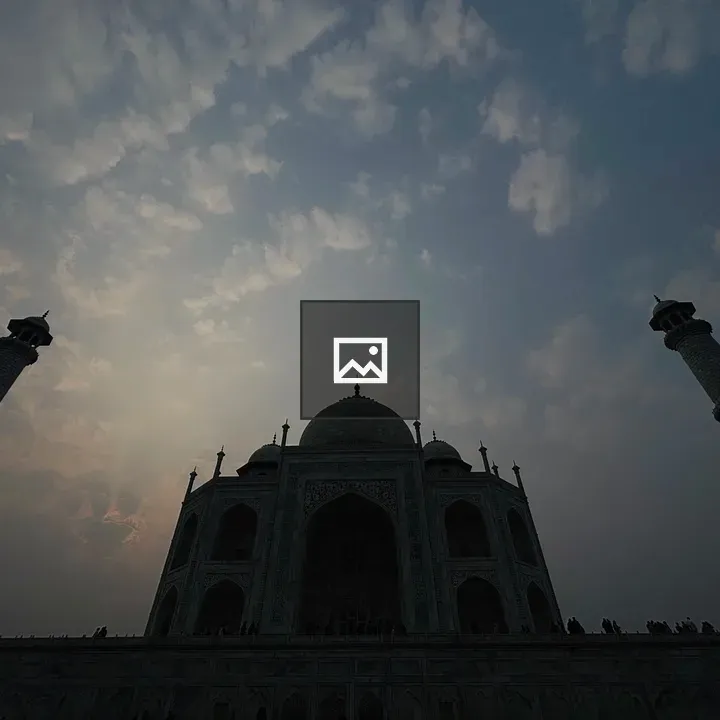 Taj Mahal silhouette at sunset