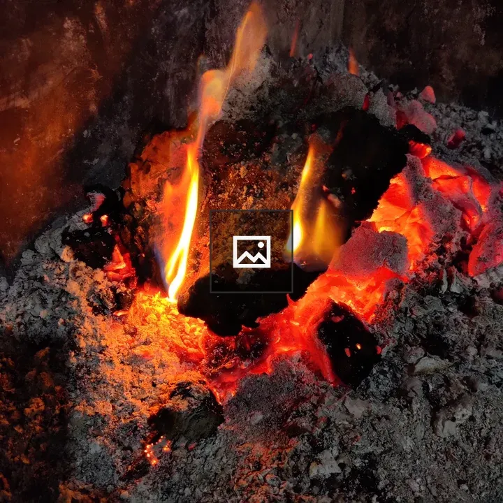 Close-up Embers and Flames