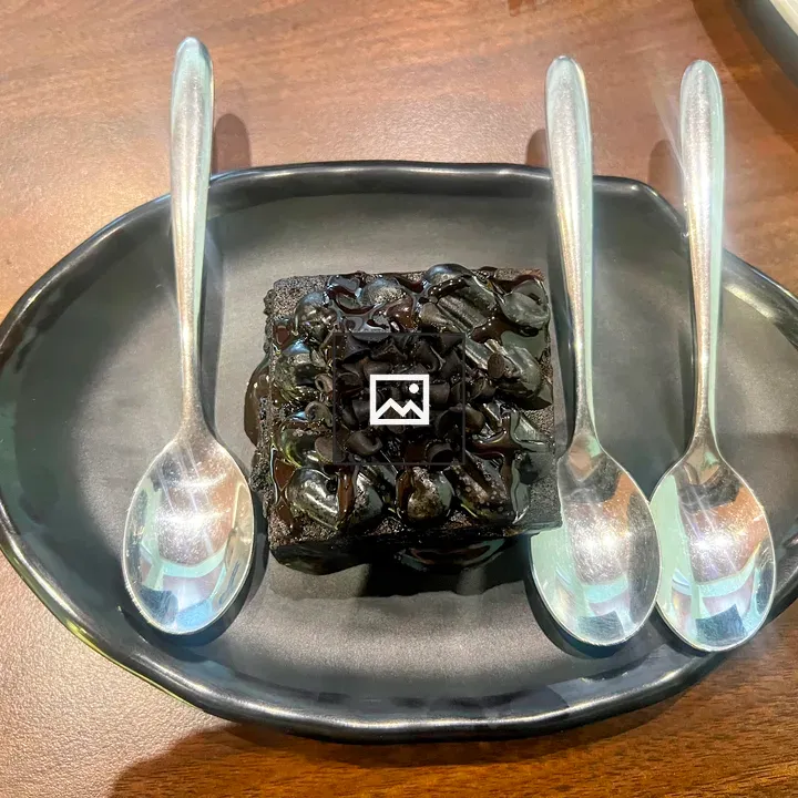 Brownie on Black Platter