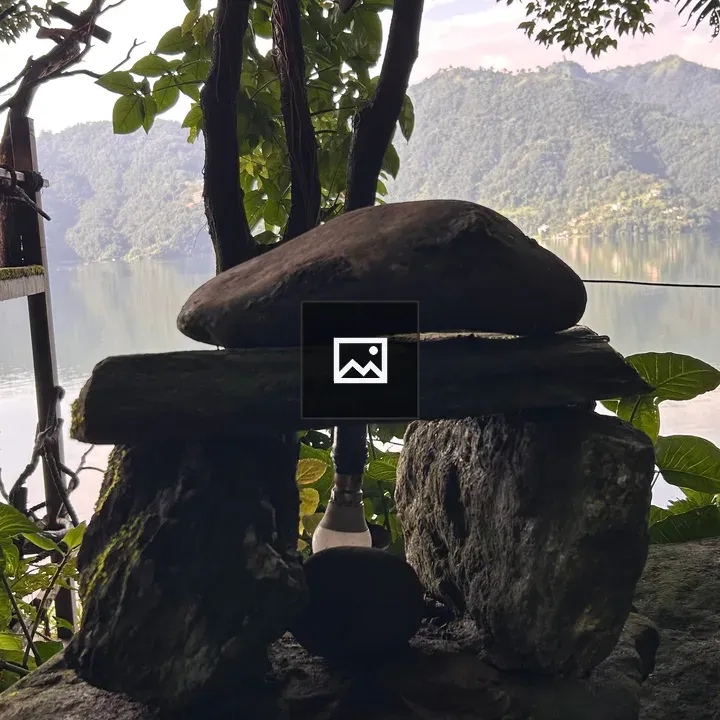 Lakeside stone arrangement