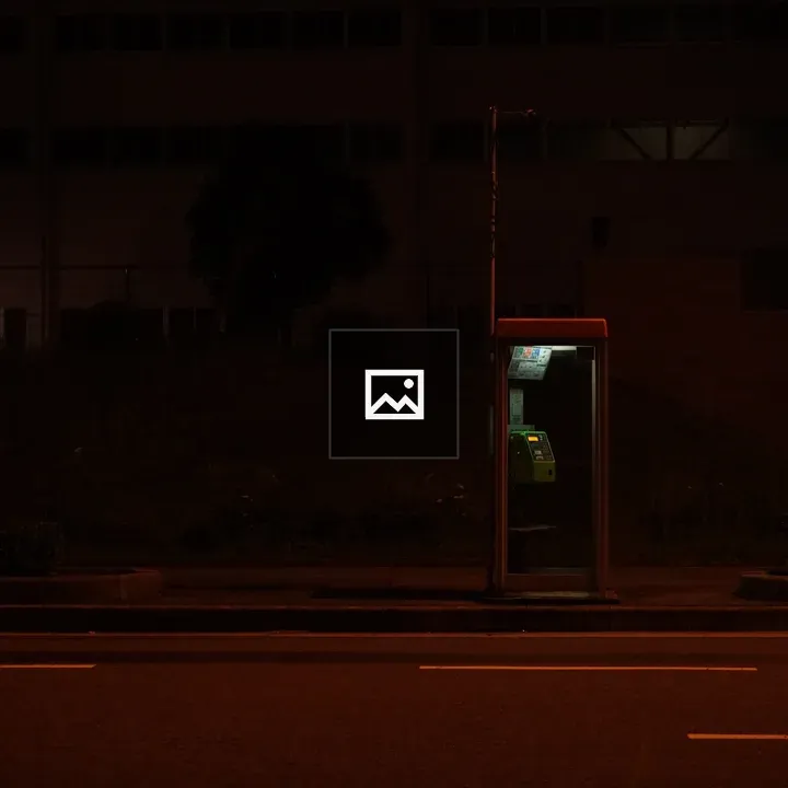 Phone booth at night