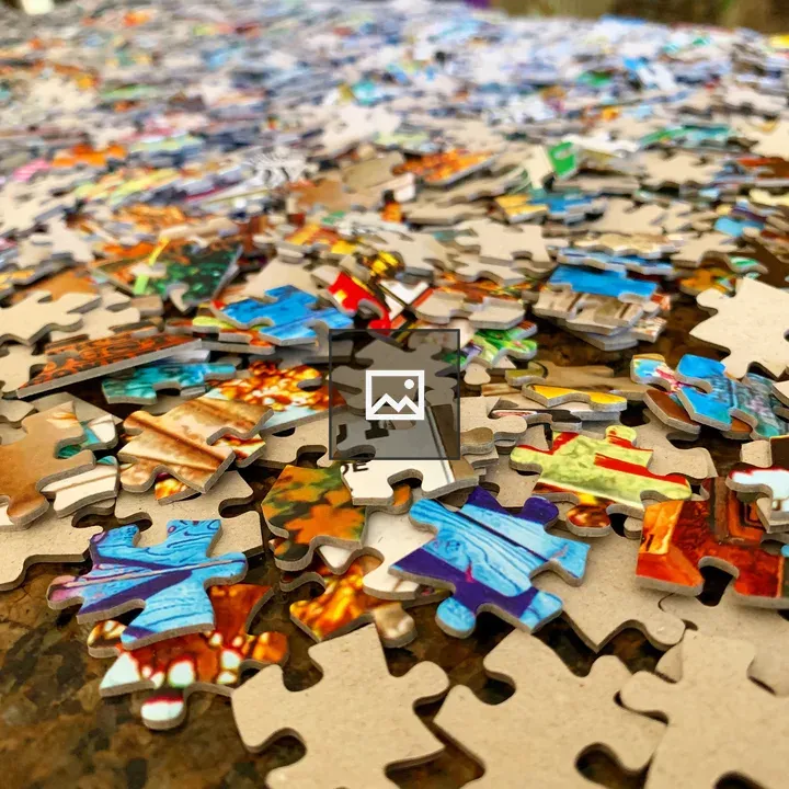 Vibrant puzzle pieces