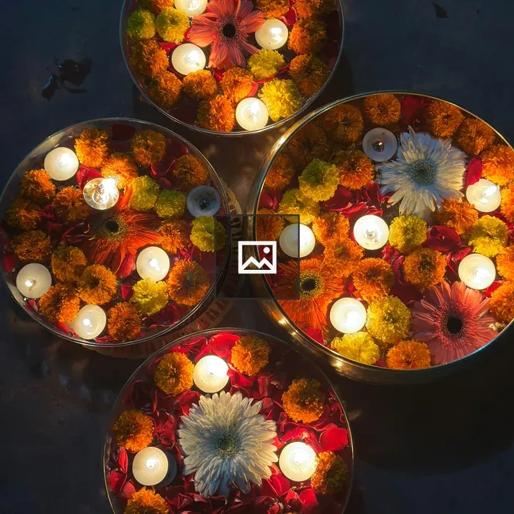 Diwali Decoration Lights and Flowers