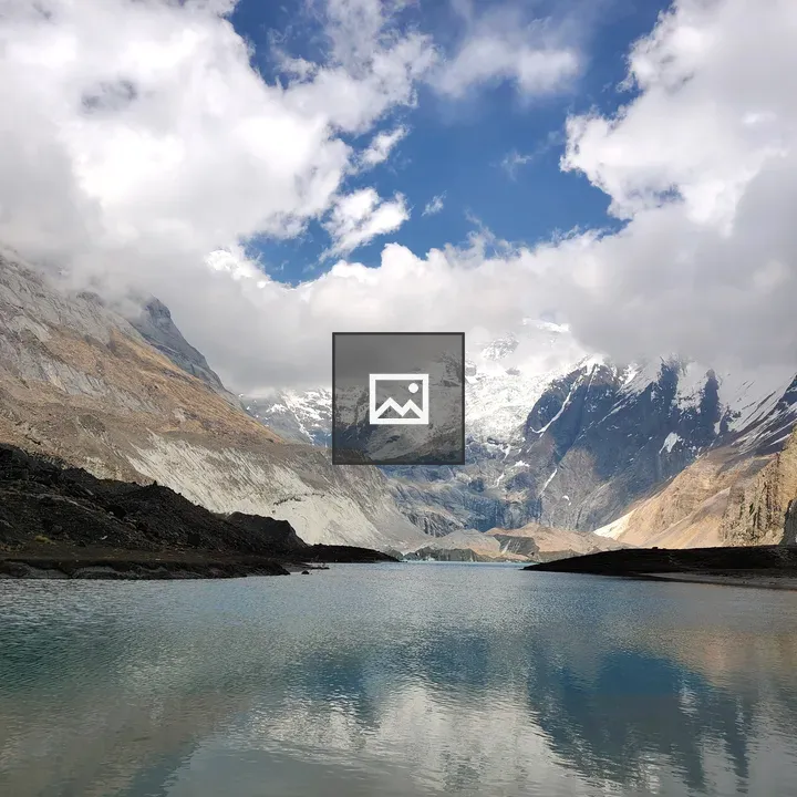 Serene mountain lake scene